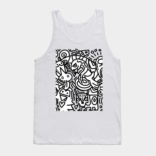 cute cartoon sketch animals Tank Top